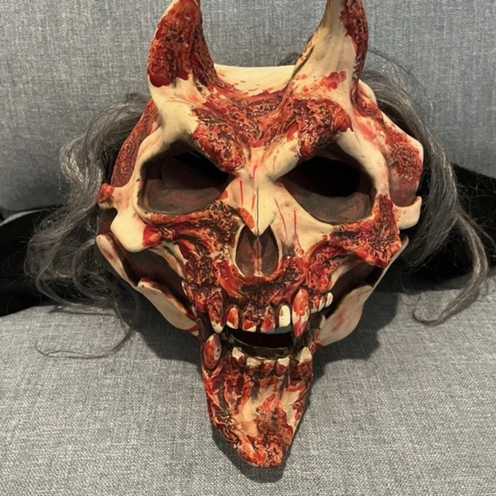 Zagone Studios Zombie Mask‎ 2006018 Apocalypse Horror Grim Skull Hair & Hood USA